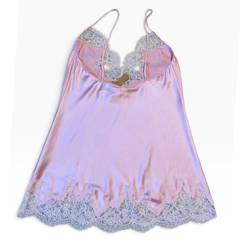SKIMS Silk Lace Mini Slip Dress Peony Tonal Pink XS NEW - Picture 3 of 6